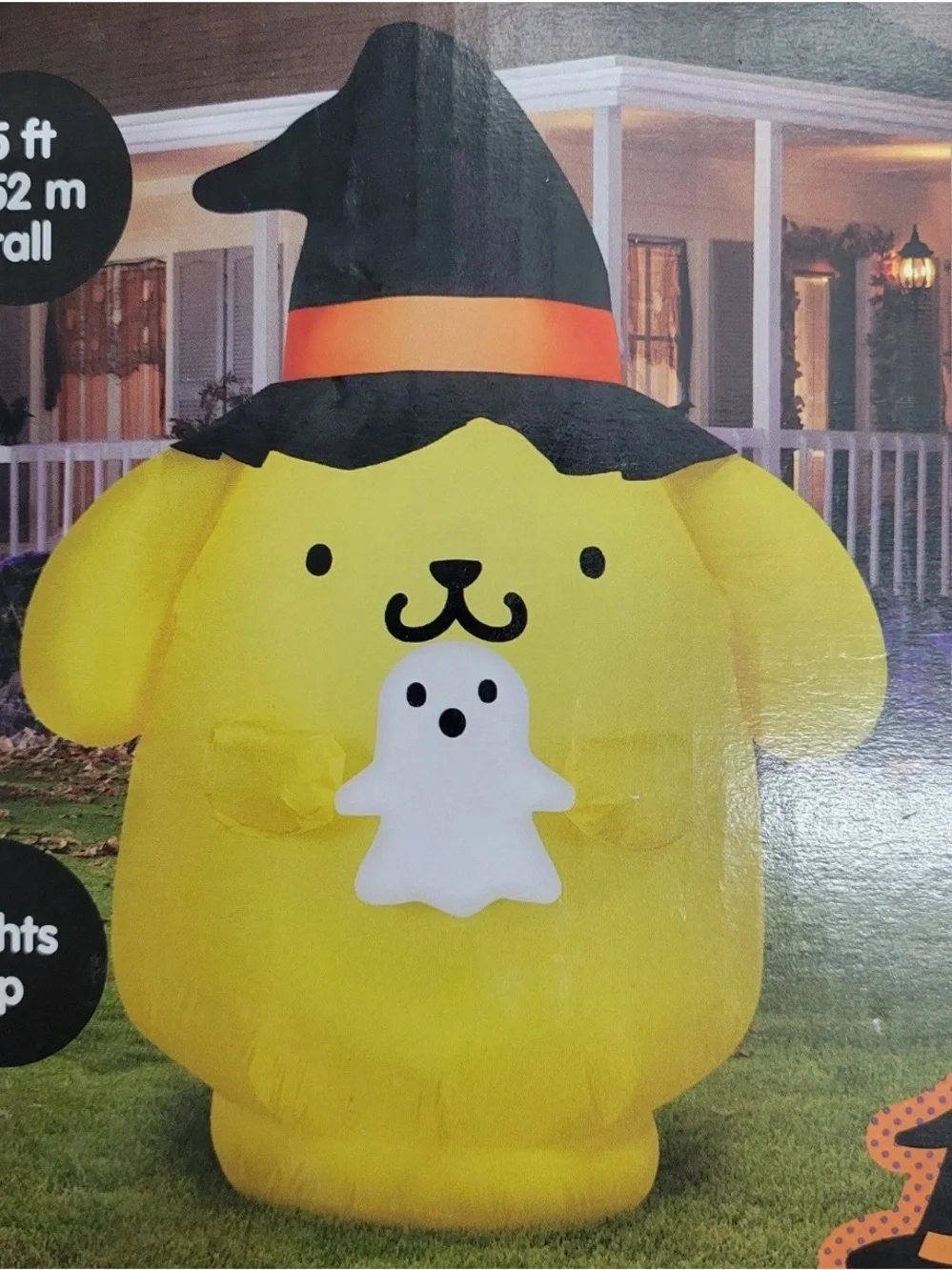 Hello Kitty Pompompurin Witch Hat Ghost Inflatable 5ft Light Up Halloween NEW